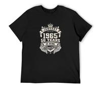 Born in January 1965 56 Years of Being Mens T-Shirt Black Unisex Tee M