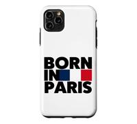 Born in Paris France French Flag Color Block Typography Coque pour iPhone 11 Pro Max