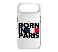 Born in Paris France French Flag Color Block Typography Coque pour iPhone Air
