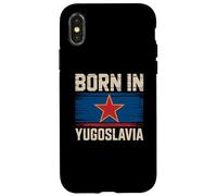 Born in Yougoslavia As Born in USA Funny American Patriotic Coque pour iPhone X/XS