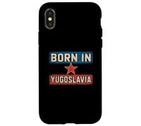 Born in Yougoslavia As Born in USA Funny American Patriotic Coque pour iPhone X/XS