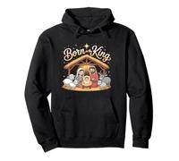 Born is The King Christmas Christian Religious Holiday Faith Sweat à Capuche