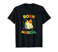 Born Magical Unicorn Rainbow Graphic Funny Cute T-Shirt