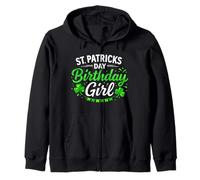 Born on St Patrick Birthday Girl Lucky Shamrock Vintage Sweat à Capuche