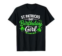 Born on St Patrick Birthday Girl Lucky Shamrock Vintage T-Shirt