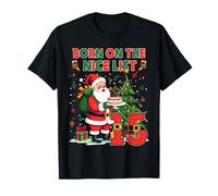 Born on The Nice List Santa 15th Birthday Outfit 15 Year Old T-Shirt