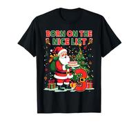 Born on The Nice List Santa 3rd Birthday Outfit 3 Year Old T-Shirt