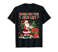 Born on The Nice List Santa 7th Birthday Outfit 7 Year Old T-Shirt