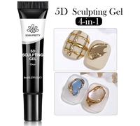 Born Pretty 1/2 Pièces 8ml 5d Gel De Sculpture Avec Poudre De Miroir Solide Bricolage Gel De Gaufrage D'ongle Pour Peinture Sculpture D'ongles.1 Pc.