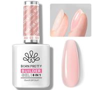BORN PRETTY 15ML Colle à Faux Ongles 8 EN 1, Gummy Base Gel Pose Américaine, Versatile Pink Nail Glue pour Extension d'ongles et Apex Builder, Colle Ongle Capsule UV/LED pour Nail Shaper Renforçateur