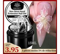BORN PRETTY 15ml Gel d'extension de main antiadhésif transparent 3D façonnage sculpture Nail Art Gel dur solide pour faux ongles 15ml Barely Pink 09