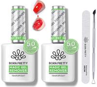 Born Pretty 2 Pièces Dissolvant Vernis Semi Permanent, Gel Nail Polish Remover Magic Remover Avec Lime À Ongles Et Grattoir Professionnel Degraissant Vernis Cleaner, Ne Blesse Pas Vos Ongles