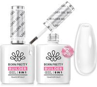 Born Pretty Builder Nail Gel 2x15ml, 8 En 1 Clear Gel Construction Ongle U V Renforcement, Capsules Et Extensions Ongles Forts Et Résistants