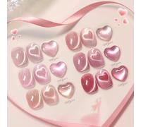 BORN PRETTY Cat Magnetic Eye U V Vernis à ongles 6 couleurs Rose Gel Vernis à ongles Jelly Glass Cristal avec aimant Soak-Off Gel Vernis à ongles pour débutants DIY Nail Art Manucure Salon