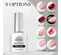 BORN PRETTY Ensemble de base et de top coat de 10 ml, vernis gel de manucure de salon, super brillant, longue tenue, finition mate ABS