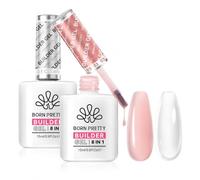 Born Pretty Gel Construction Ongle UV 8 en 1 Builder Gel 2x15ml | Clear nude gel pour renforcement, capsules et extensions UV/LED, formule résistante pour des ongles forts