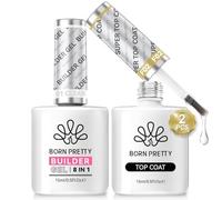 Born Pretty Top Coat Gel U V et Builder Nail Gel - 8 en 1 Clear Quick Builder - Construction et Extension - Base Top Coat