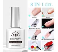 Born Pretty-Verhéritage À Ongles Gel, Semi Transparent, Soak Off Uv Led, Verhéritage À Ongles Nude, N64.Gel Varjuvening, Nail Art, 50 Couleurs, 10ml..8in1 Nail Glue