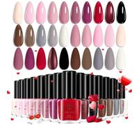 Born Pretty Vernis à Ongles 15 Couleurs, SéChage Rapide Longue Tenue Rose Nude Rouge Ensemble Cadeau Pour Femmes