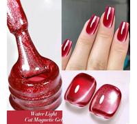 Born Pretty¿Vernis À Ongles Gel Magnétique En Forme De Chat,Perle De Verre Scintillante,Flash Blanc,Couleur Rouge,Semi-Permanent,Vernis Gel Uv À Tremper.Water Light My101.