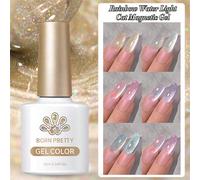 BORN PRETTY Vernis à ongles gel UV à effet arc-en-ciel lumineux comme un conte de fées, 10 ml, effet magnétique chat ABS