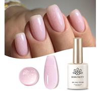 Born Pretty Vernis Gel Semi-Permanent Pailleté Rose - 15ml Vernis À Ongles Semi Permanent Cristal Transparent Uv Led Soak Off Manucure Naturel French