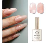 Born Pretty Vernis Semi Permanent Nude Laiteux, 15ml French Transparent Milky Vernis à Ongles Naturelle Nail Art Vernis Gel Gelée de Cristal Soak Off U V LED Manucure