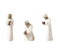 Born Scene Willow-Tree - Lot de 3 crèches en résine - Naissance Belen - Crèche de Noël avec figurines - Crèche en résine - Décoration (D-3 pièces)