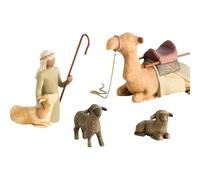 Born Scene Willow-Tree Lot de Figurines de crèche en résine avec Figurines, crèche de Noël, Figurines de crèche de Noël, Figurines en résine Sainte Famille, décoration (C-4 Pièces)