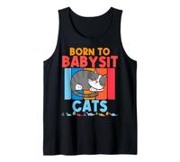 Born to Babysit Cats Figurine Chat félin pour garçons et Filles Débardeur