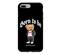 Born to Be Different, Cool Teddy Bear Quotes Graphic Designs Coque pour iPhone 7 Plus/8 Plus
