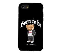 Born to Be Different, Cool Teddy Bear Quotes Graphic Designs Coque pour iPhone SE (2020) / 7/8