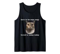 Born To Be Eepy Forced to Wakey Funny Cat Design Meme Débardeur