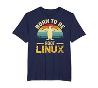 Born to Be Root avec Linux à la Force T-Shirt, Homme Grandes Tailles, Bleu Marine, 2X Tall