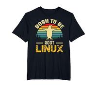 Born to Be Root avec Linux à la Force T-Shirt, Homme Grandes Tailles, Noir, 2X Tall