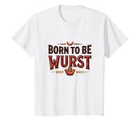 Born to Be Wurst : on My Wurst Behavior Foodie T-Shirt, Enfant, Blanc, 2 Ans