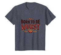 Born to Be Wurst : on My Wurst Behavior Foodie T-Shirt, Enfant, Bleu Chiné, 2 Ans