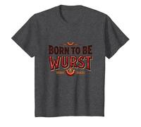 Born to Be Wurst : on My Wurst Behavior Foodie T-Shirt, Enfant, Chiné Foncé, 2 Ans