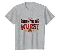 Born to Be Wurst : on My Wurst Behavior Foodie T-Shirt, Enfant, Gris Chiné, 2 Ans
