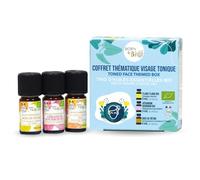 BORN TO BIO Coffret Huiles Essentielles - Thématique Visage Tonique- Trio d'Huiles Essentielles BIO - Ravivez l'Eclat Naturel de votre Visage - Ylang Ylang, Géranium Bourbon, Bois de Hô