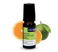BORN TO BIO Roll-On de Massage Parfumé Zen Bio - Huiles Essentielles d’Orange Douce & Mandarine Verte - Relaxation & Bien-Être - Parfum Agrumes -10 ml - Fabriqué en France