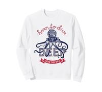 Born to Dive Deep Into The Sea Octopus Casque de plongée Sweatshirt