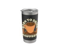 Born To Drink Coffees Caféine Grain de café Barista Espresso Gobelet isotherme en acier inoxydable double paroi