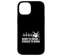 Born to Drum Forced to Work Heartbeat Coque pour iPhone 14