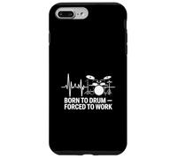 Born to Drum Forced to Work Heartbeat Coque pour iPhone 7 Plus/8 Plus