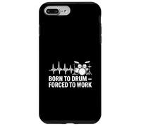 Born to Drum Forced to Work Heartbeat Coque pour iPhone 7 Plus/8 Plus