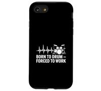 Born to Drum Forced to Work Heartbeat Coque pour iPhone SE (2020) / 7/8