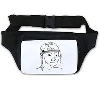 Born to Feel Funny Wojak Sac banane avec motif de casque militaire Blanc