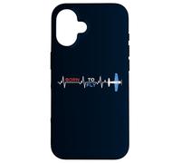 Born to Fly Flying Airplane Heartbeat EKG pour Aviation Pilote Coque pour iPhone 16