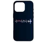Born to Fly Flying Airplane Heartbeat EKG pour Aviation Pilote Coque pour iPhone 16 Pro